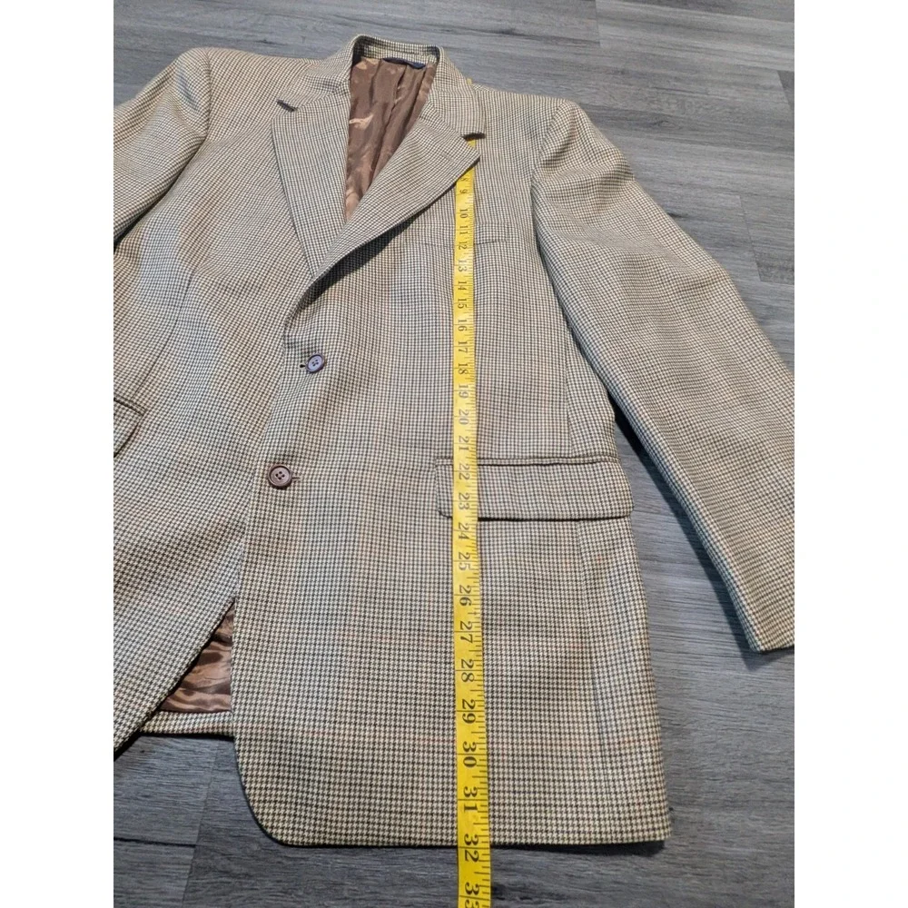 Brooks Brothers‎ Men's Brown 100% Wool Houndstooth Sport Coat Made in Italy 43R